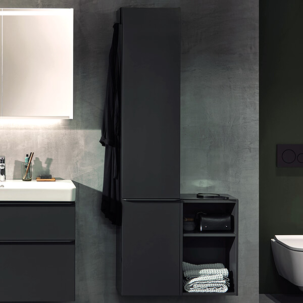 Alternate image of Geberit Smyle Square Wall Hung Semi-Tall Cabinet 360 x 1180mm - Reversible Door