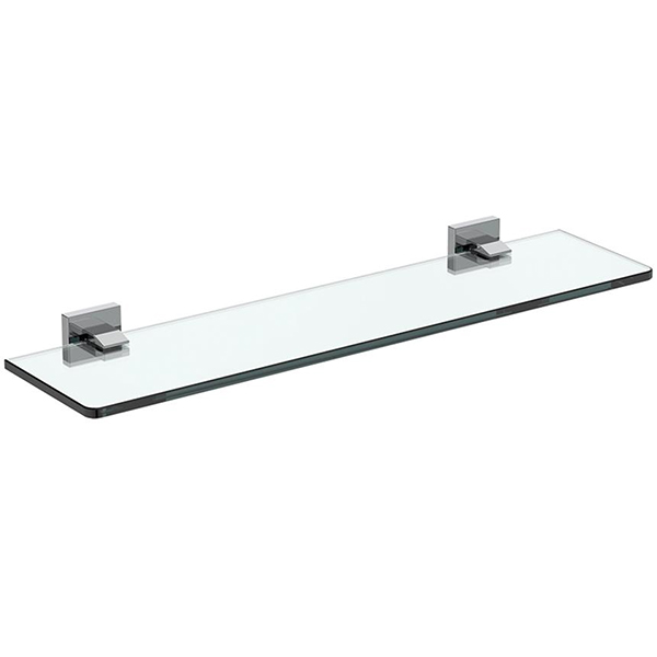 Ideal Standard IOM Square 508mm Frosted Glass Shelf with Chrome Brackets