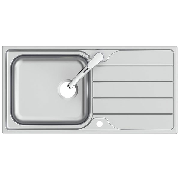 Armitage Shanks Sandringham Stainless Steel Inset Kitchen Sink with Tap 1000 x 500mm - One Bowl