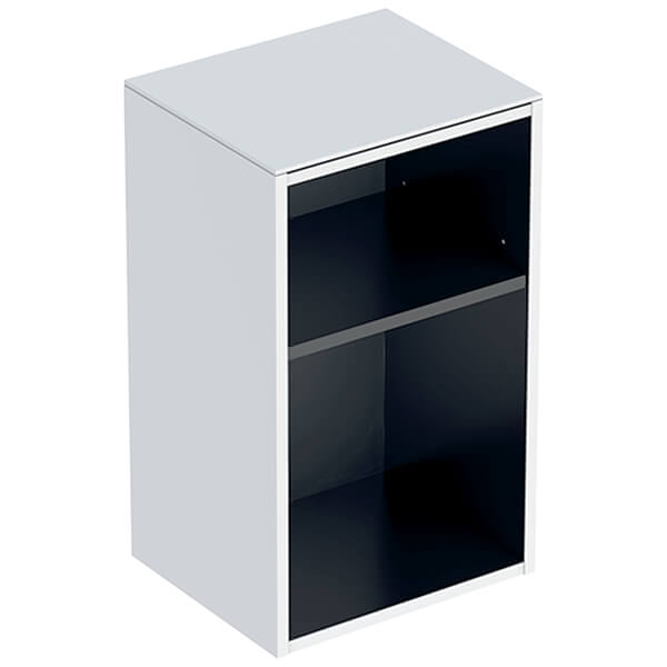 Geberit Smyle Square Wall Hung Open Shelf Bathroom Storage Low Cabinet - 360 x 600mm
