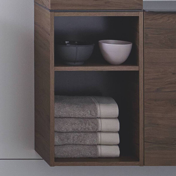 Alternate image of Geberit Smyle Square Wall Hung Open Shelf Bathroom Storage Low Cabinet - 360 x 600mm