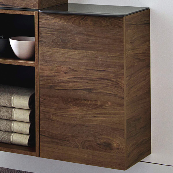 Geberit Smyle Square Single Door Wall Hung Bathroom Storage Low Cabinet - 360 x 600mm