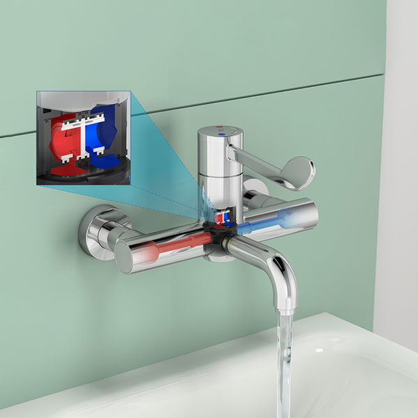 Alternate image of Armitage Shanks Markwik 21+ Sequential Chrome Basin Mixer Tap - Wall Mounted
