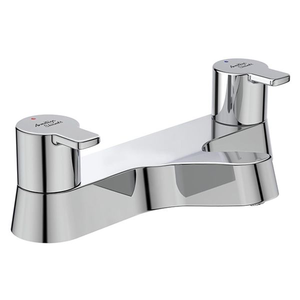 Armitage Shanks Sandringham-21 Chrome Bath Mixer Tap with Flat Spout - Short Handles