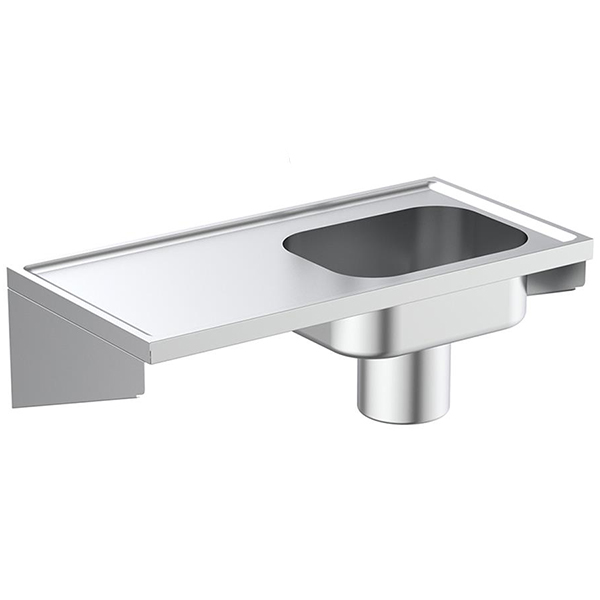 Armitage Shanks Clyde Stainless Steel Plaster Sink with Waste - Wall Mounted