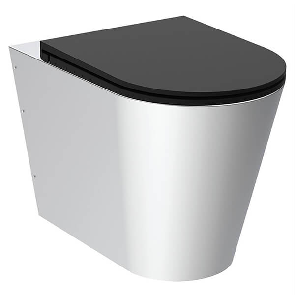 Armitage Shanks Perth-2 Stainless Steel Floor-Standing Back to Wall WC Pan with Seat