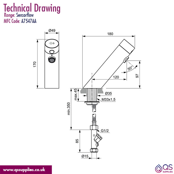 Technical drawing QS-V115516 / A7547AA