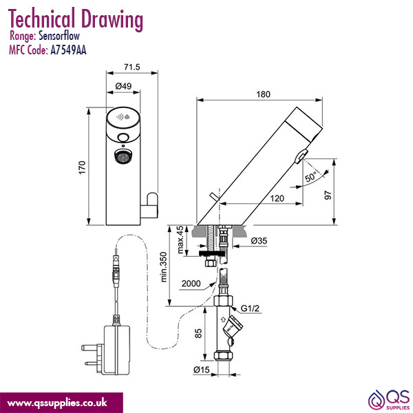 Technical drawing QS-V115517 / A7549AA