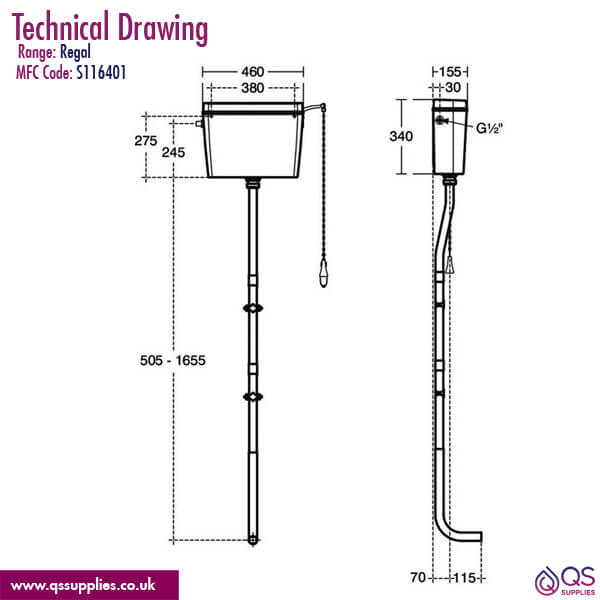 Technical drawing QS-V113530 / S116401