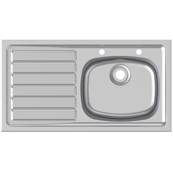 Armitage Shanks Stewart Stainless Steel Inset Kitchen Sink with Drainer 500 x 925mm - One Bowl