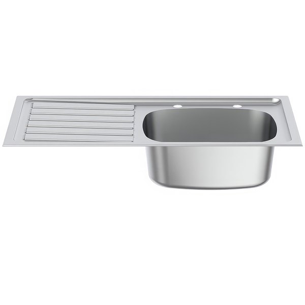 Alternate image of Armitage Shanks Stewart Stainless Steel Inset Kitchen Sink with Drainer 500 x 925mm - One Bowl