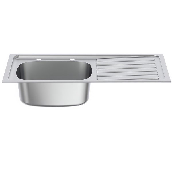 Alternate image of Armitage Shanks Stewart Stainless Steel Inset Kitchen Sink with Drainer 500 x 925mm - One Bowl
