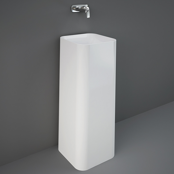 RAK Petit Square Alpine White Freestanding Washbasin - 360 x 900mm