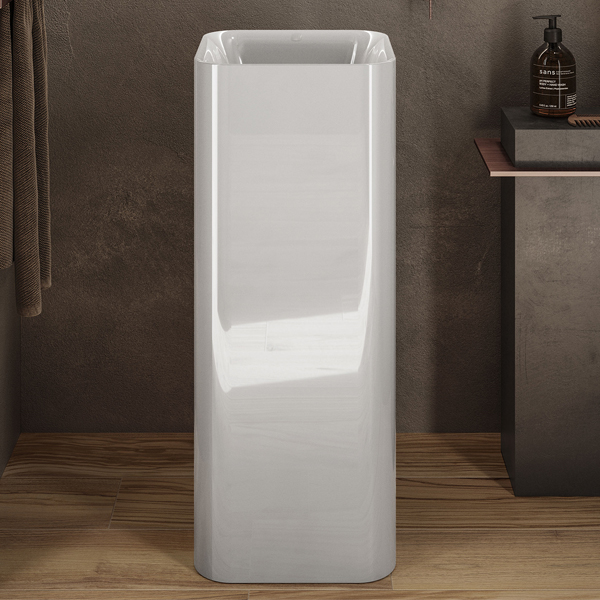 RAK Petit Square Alpine White Freestanding Washbasin - 360 x 900mm