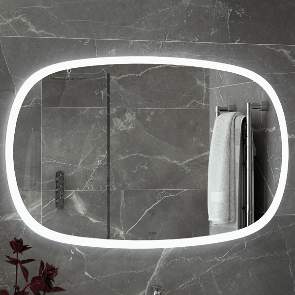Rak Deco Illuminated LED Borderlit Mirror with Demister Pad 600mm High