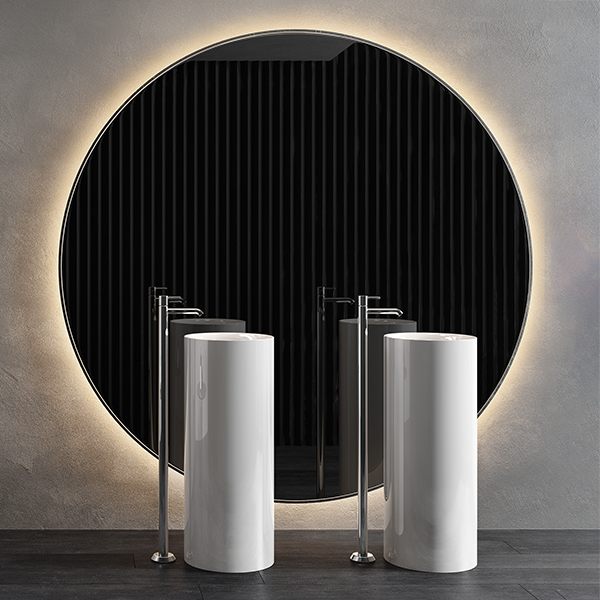 Additional image of RAK Petit Round Alpine White Freestanding Washbasin - 360 x 900mm