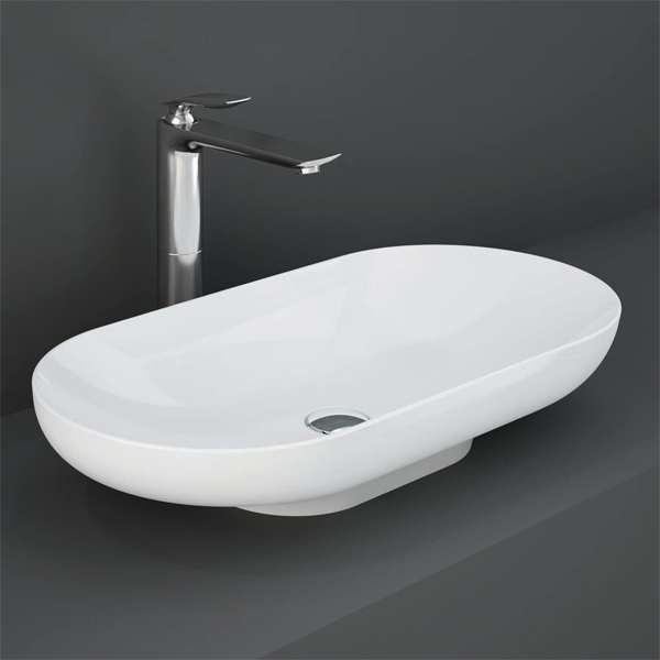 RAK Ceramics Des Alpine White Round Countertop Wash Bowl - 700 x 350mm