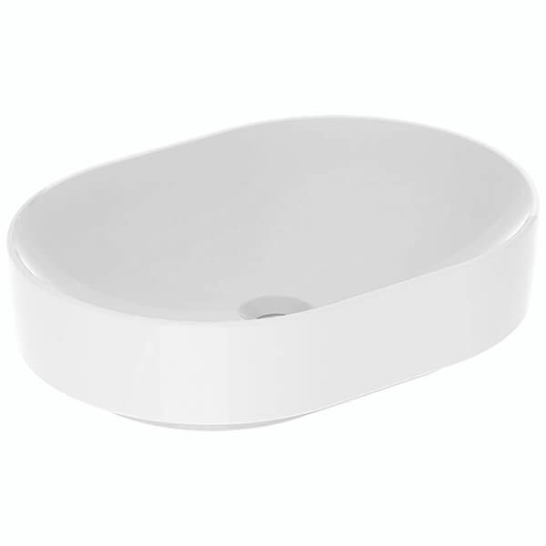Geberit VariForm Elliptic Lay-On Countertop White Washbasin - 550 x 400mm