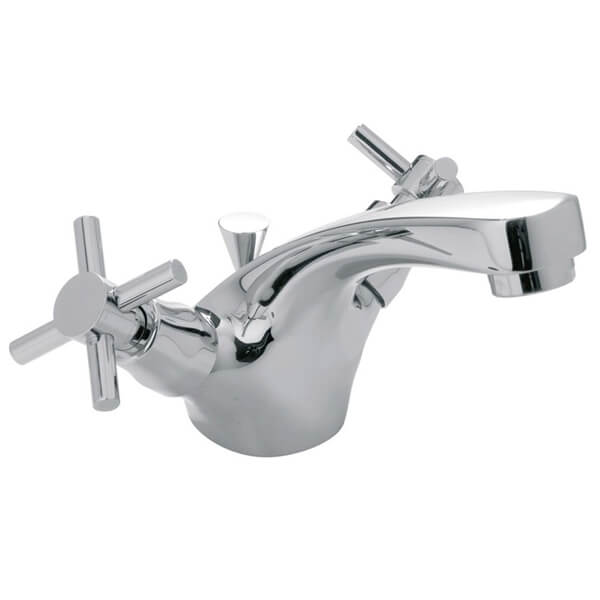 Vado Vecta Monobloc Traditional Basin Mixer Tap with Pop-up Waste - Crosshead Handles