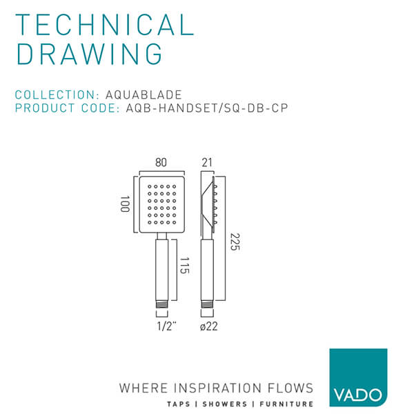 Technical drawing QS-V114619 / AQB-HANDSET/SQ-DB-CP