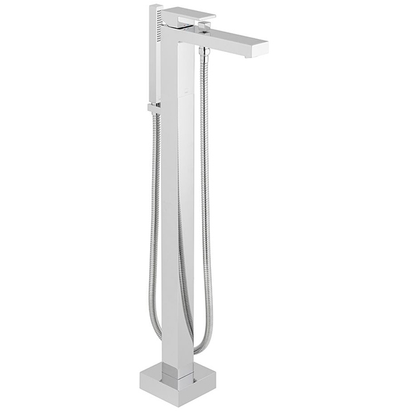 Vado Notion Floorstanding Chrome Bath Shower Tap with Shower Handset and Hose