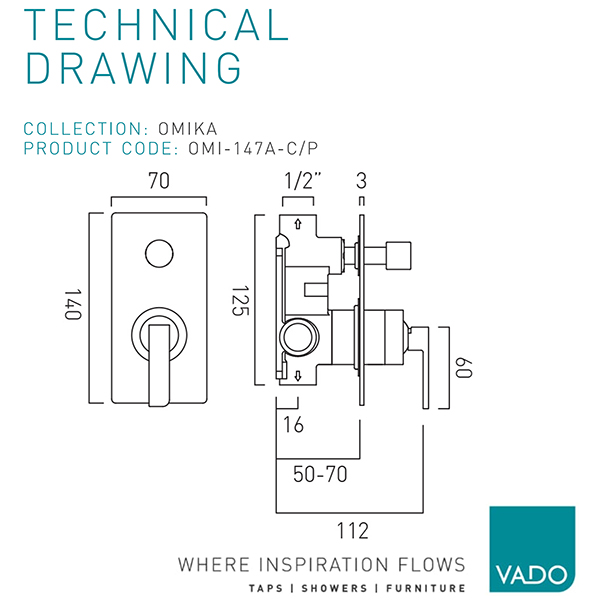 Technical drawing QS-V112820 / OMI-145A-C/P