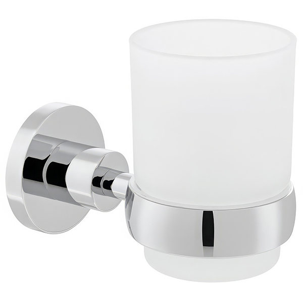 Vado Elements Frosted Glass Tumbler And Chrome Holder
