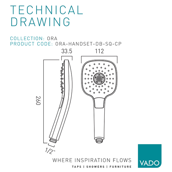 Technical drawing QS-V112822 / ORA-HANDSET-DB-RO-CP