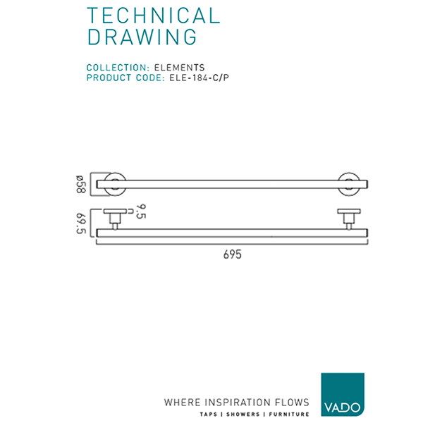Technical drawing QS-V113182 / ELE-184-45-C/P