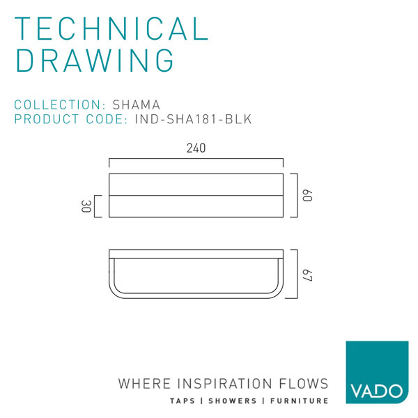 Technical drawing QS-V114032 / IND-SHA181-BLK