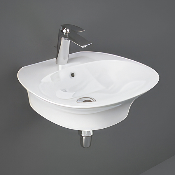 RAK Sensation Alpine White 1 Taphole Wall Hung Oval Basin