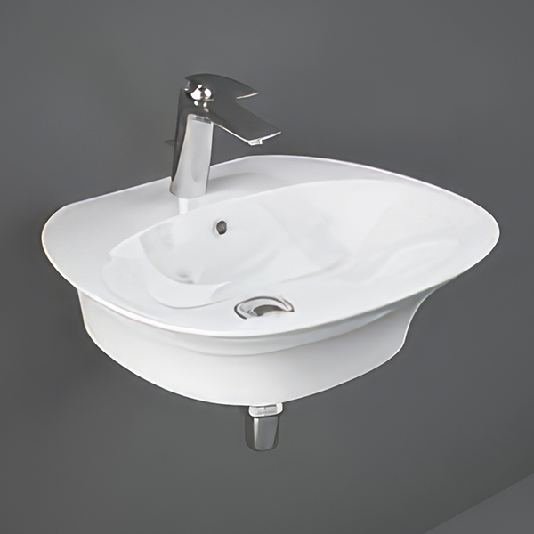 Additional image of RAK Sensation Alpine White 1 Taphole Wall Hung Oval Basin