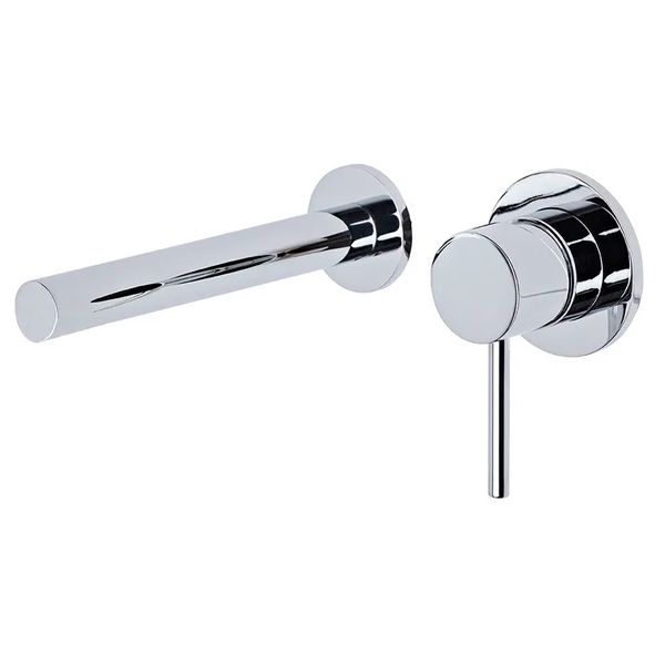 Tavistock Anthem 2 Hole Basin Mixer Tap with Straight Spout - Stick Handle - Wall Mounted