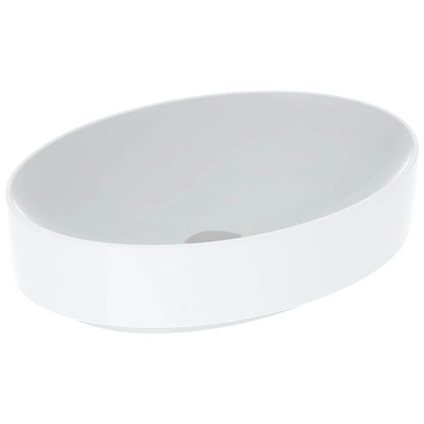 Geberit VariForm Oval Lay-On Countertop White Washbasin - 550 x 400mm