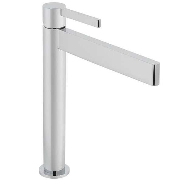 Vado Individual Edit Tall Basin Mixer Tap with Long Slim Spout - Stick Handle - Deck Mounted