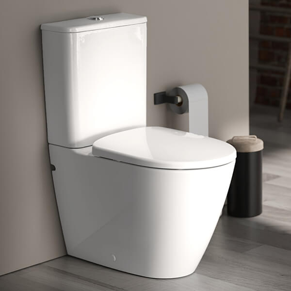 Geberit Smyle 3-in-1 Close-Coupled Rimless Toilet Pack with Cistern and Soft Close Seat - 375 x 635mm
