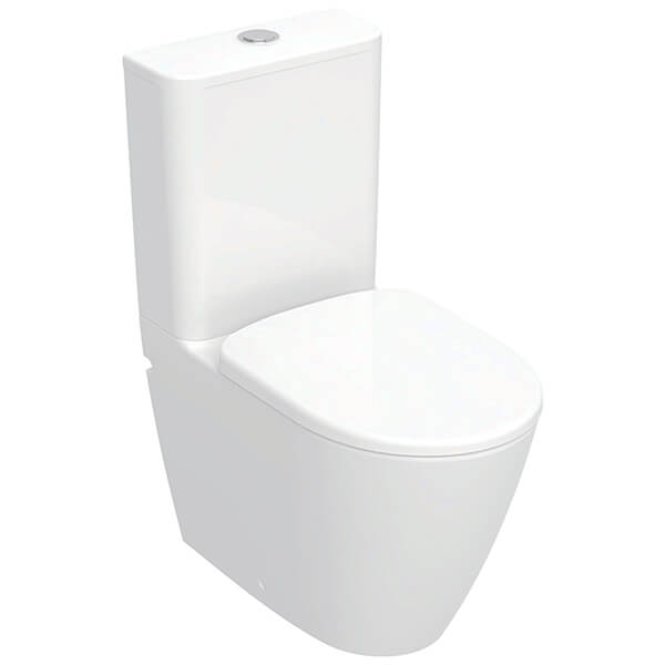 Geberit Smyle 3-in-1 Close-Coupled Rimless Toilet Pack with Cistern and Soft Close Seat - 375 x 635mm