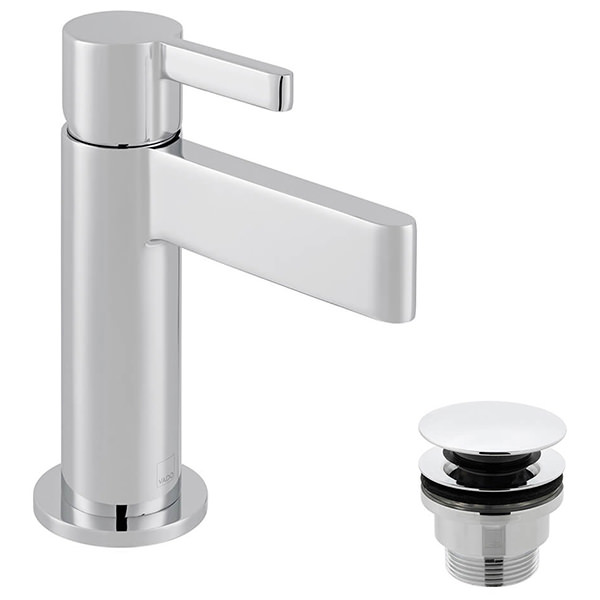 Vado Edit Monobloc Chrome Mini Basin Mixer Tap with Waste - Deck Mounted