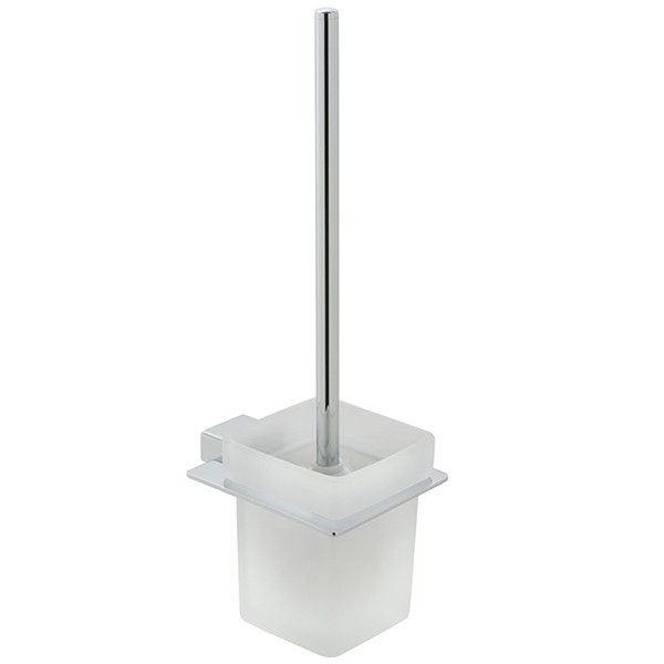 Vado Phase Chrome Toilet Brush And Frosted Glass Holder