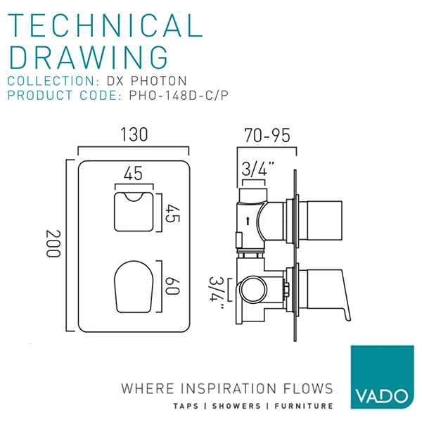 Technical drawing QS-V112831 / PHO-148D-C/P