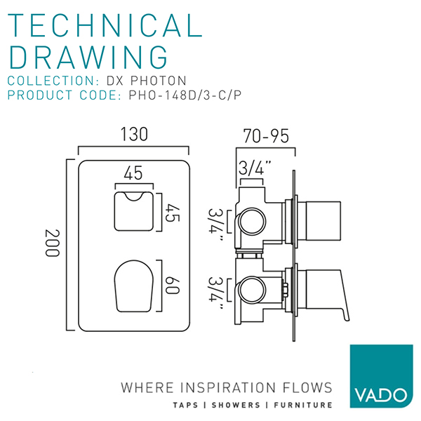 Technical drawing QS-V112831 / PHO-148D-C/P