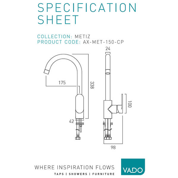 Technical drawing QS-V114648 / AX-MET-150-CP