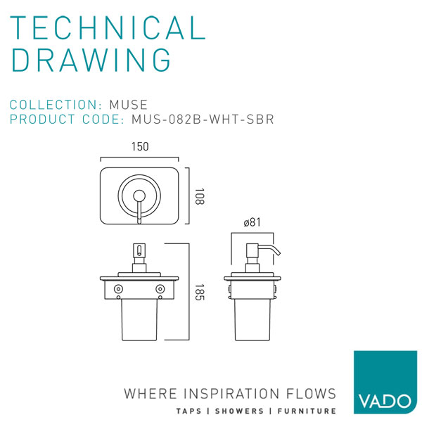 Technical drawing QS-V114035 / MUS-082B-BLK-CP