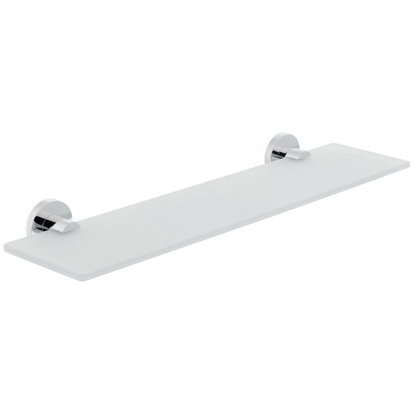 Vado Elements 558mm Frosted Glass Shelf With Chrome Brackets