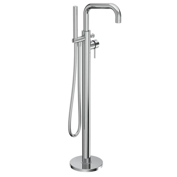 Tavistock Anthem Floorstanding Bath Mixer Tap with Shower Handset and Hose - Side Action Stick Handle