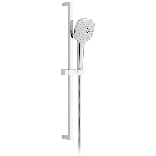 Vado Ora Square Adjustable Shower Kit with Multi-Mode Handset - Polished Chrome - 704mm High
