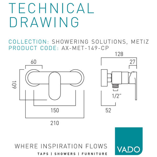 Technical drawing QS-V114650 / AX-MET-149-CP