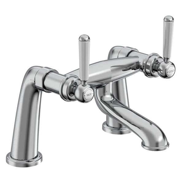 Tavistock Lansdown Traditional Bridge Bath Mixer Tap - Ceramic Handles - Deck Mounted