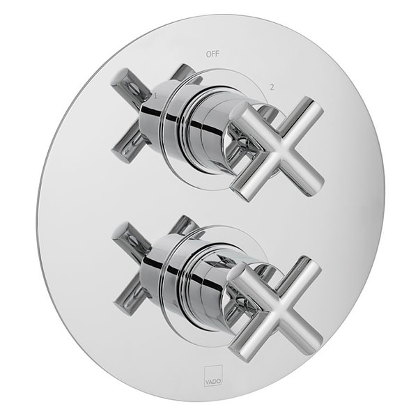 Vado Individual Elements Contemporary Concealed Thermostatic Shower Valve - Round Trim - 2 Controls