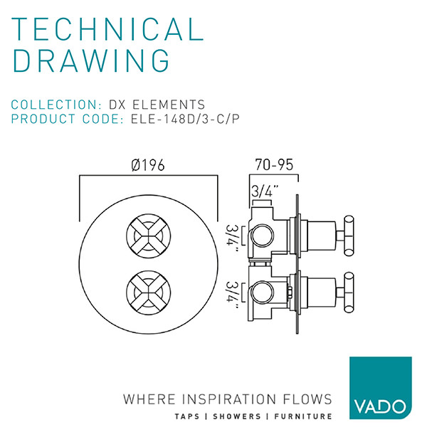 Technical drawing QS-V115523 / ELE-148D/3-C/P